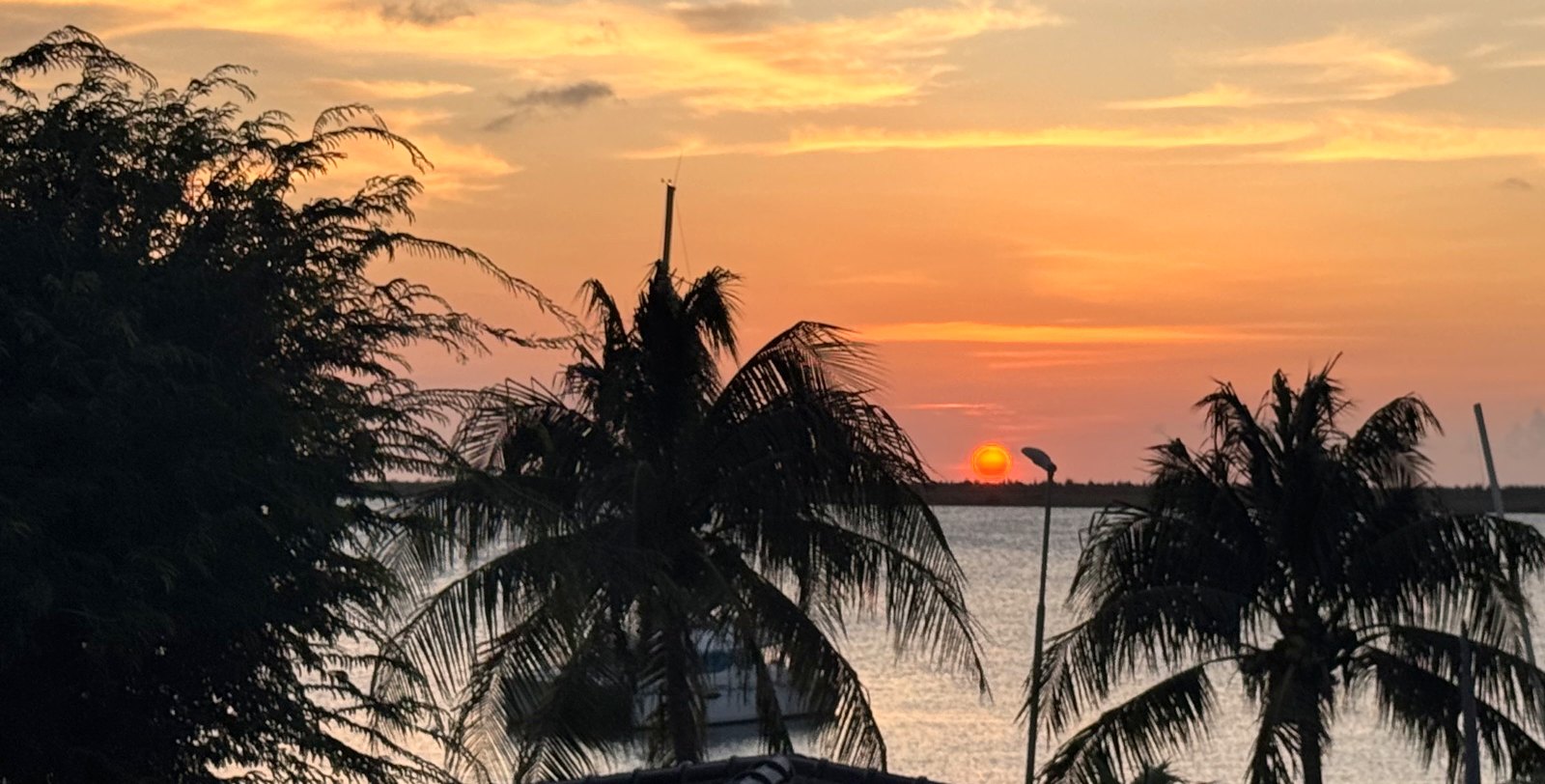 View from the balcony at sunset
